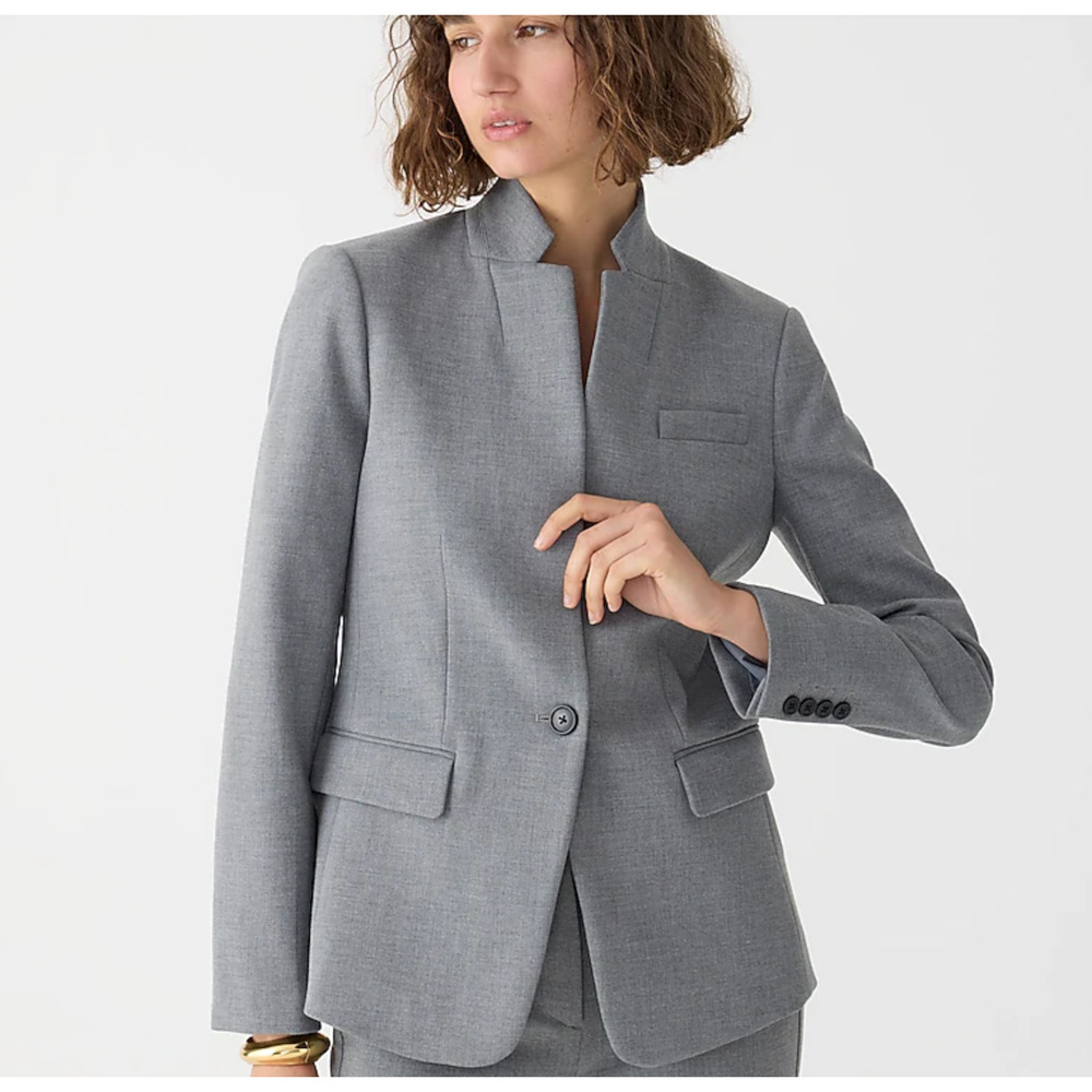 $228 J. Crew Size 22 Regent Blazer in four-season stretch Heather Graphite Gray